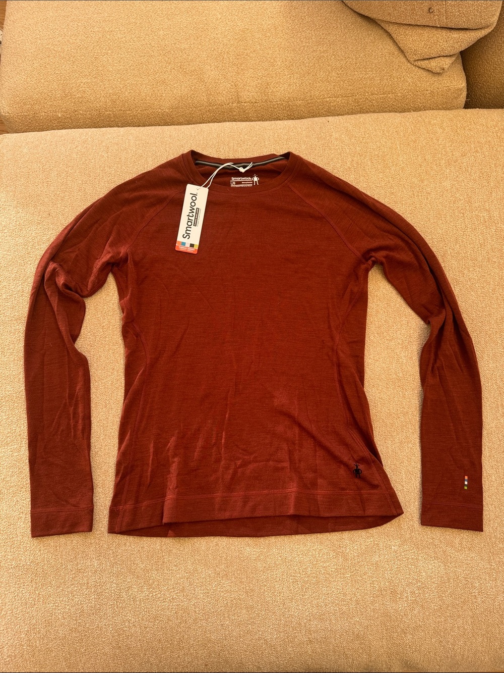 Smartwool WOMENS L Long-Sleeve Merino Wool Longsleeve Shirt - Rust Red